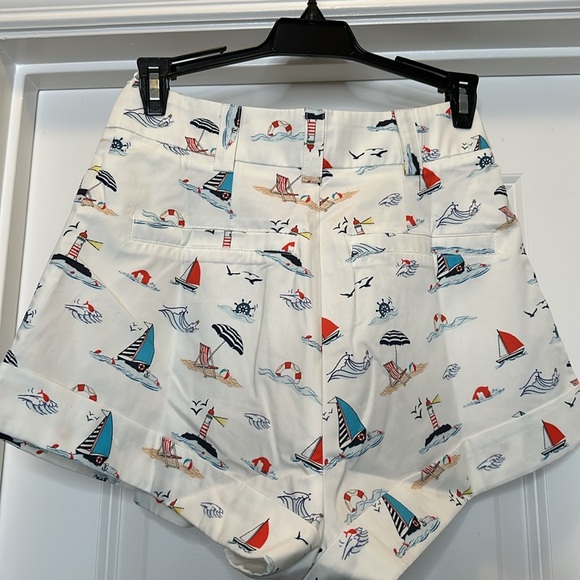 New My Beachy Side EMILY IN PARIS Nautical Beach Print High Waisted Shorts XS/SM - Picture 6 of 9